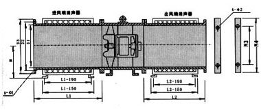 消防高溫排煙風(fēng)機(jī)配帶消聲器外形尺寸表